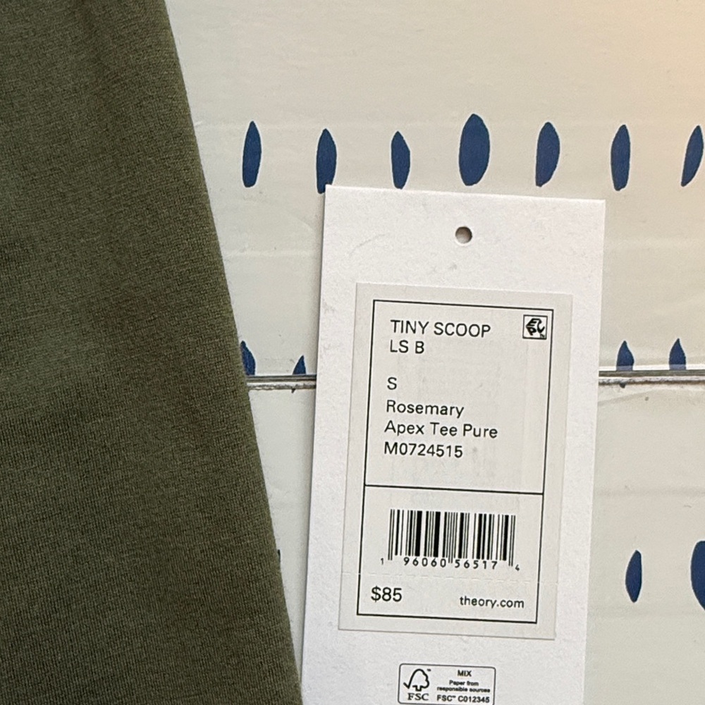 Theory Scoop Long Sleeve Tee in Rosemary - Picture 3 of 5